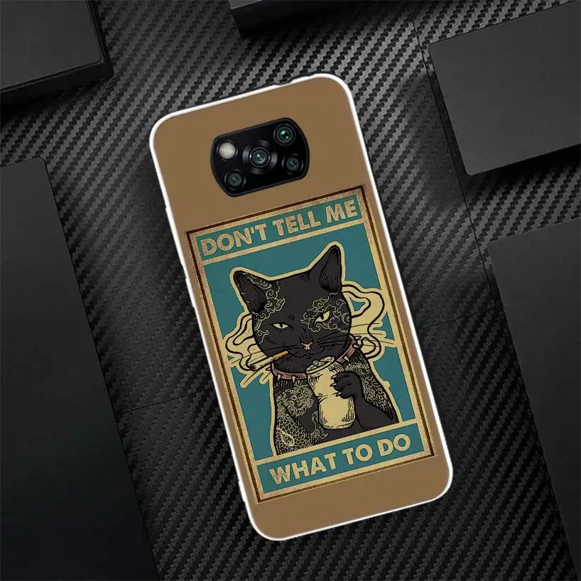 Divertido cartel de gato vida diaria funda de teléfono de llamada de silicona para Xiaomi Poco X3 Nfc X5 X6 X7 F7 Ultra F6 F5 Pro M6 M5S X4 F4 GT M4 M3 F3 - imagen 3