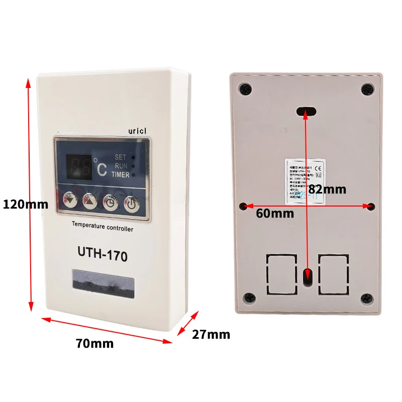 Termorregulador personalizable de Saunas con pantalla LCD Termostato de película calefactora de UTH-170 con operación de tecla táctil - imagen 4