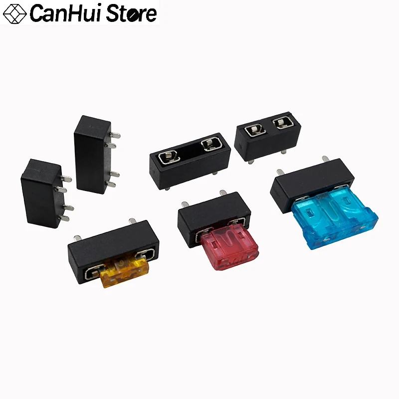 Portafusibles de hoja de coche, 5 piezas, Micro, pequeño, mediano, 250V, 4 pines, Clip de plástico, asiento, PCB, montaje en Panel, bloques de seguro de seguridad