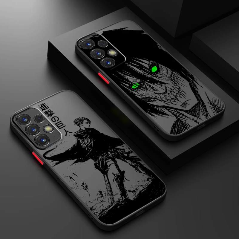 Attack On Titan Cool Comic Art translúcido esmerilado para Samsung Note 20, A35, A03, A54, A31, A22, A34, A14, A24, A04, A55, 5G suave - imagen 2