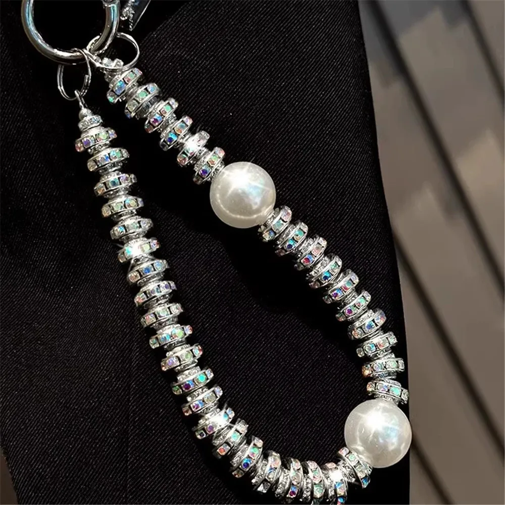 Cordón para teléfono móvil de gama alta con cadena corta con cuentas de moda de lujo de diamante adecuado para iPhone para Samsung para Xiaomi para OPPO - imagen 5