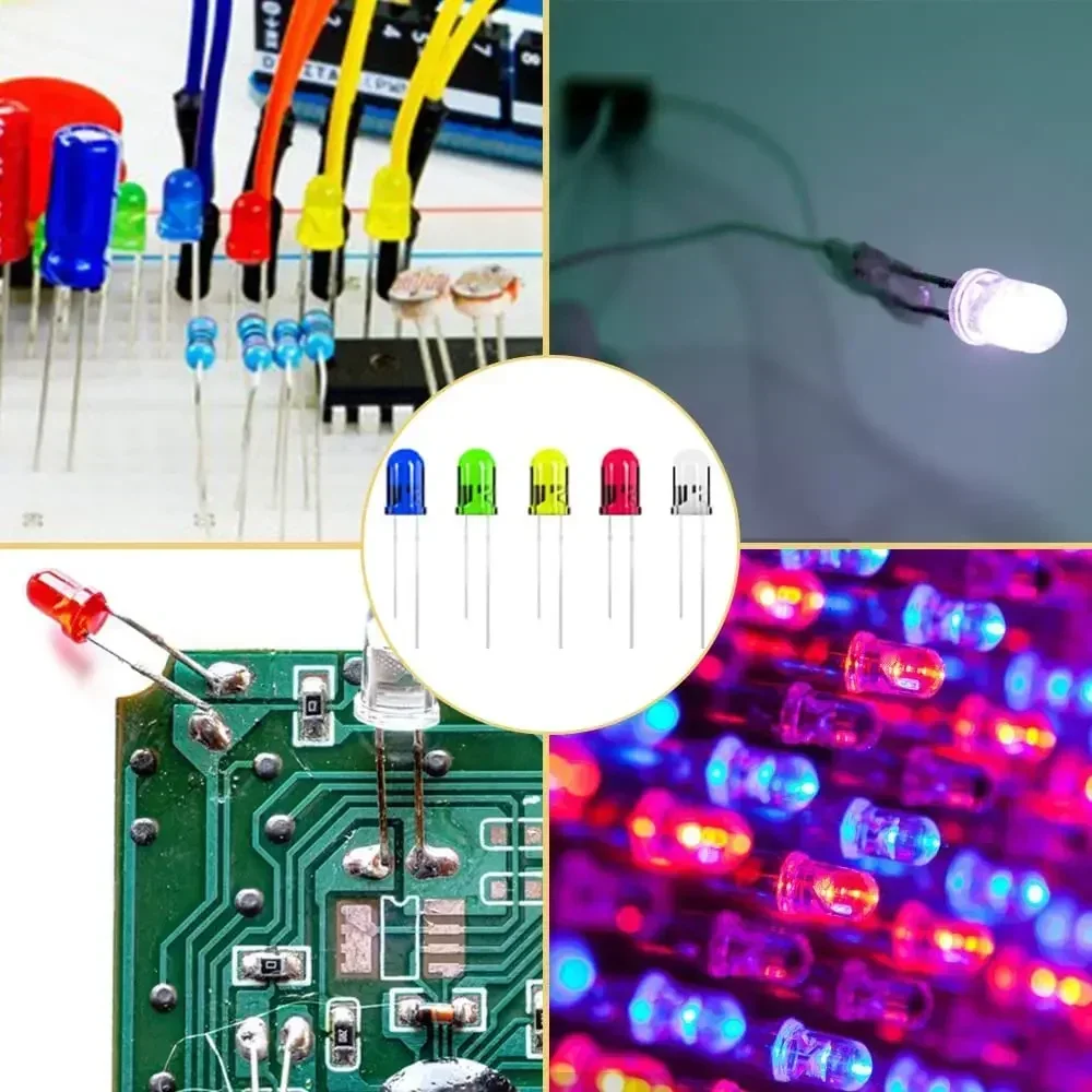 Diodo LED 3,2 V 10mm diodos LED emisores de luz iluminación individual blanco rojo verde azul amarillo para bombillas electrónicas Diy - imagen 4