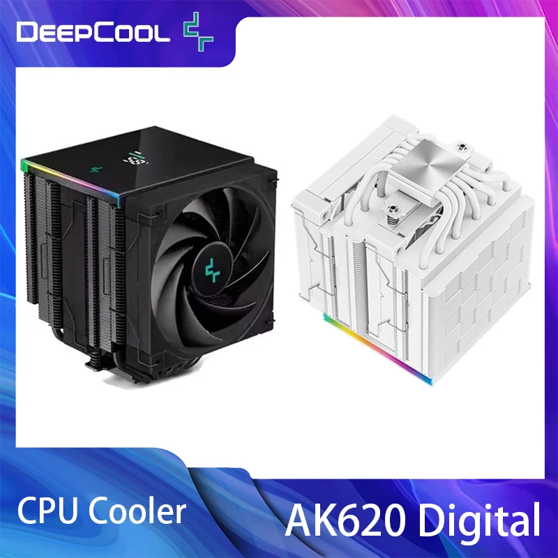 DeepCool-enfriador de CPU Digital, 6 tubos de calor X79 X99, procesador de refrigeración, radiador de aire para 2011 V3 AM4 AM5 1700 2066 115X, AK620