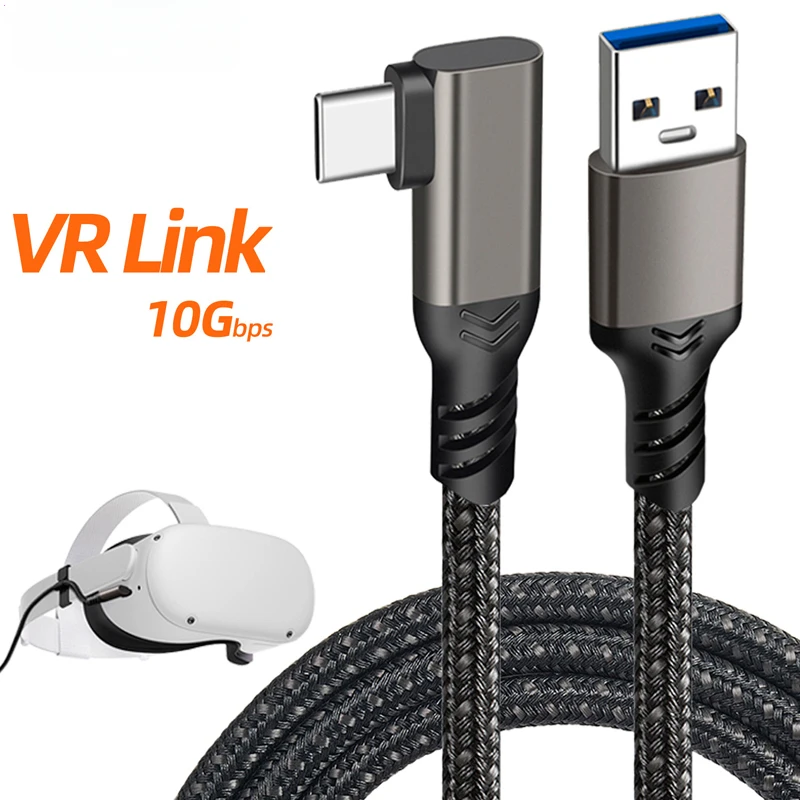 USB A a USB C 10Gbps 5m 3m Cable 3A USB3.2 Gen1 carga rápida para Oculus Quest Link VR auriculares transferencia de datos USB-A VR accesorio