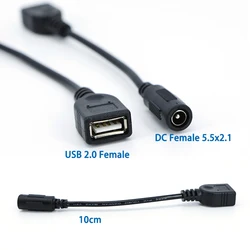 Adaptador DC Hembra 5,5 x 2,1 a USB 2.0 5 V