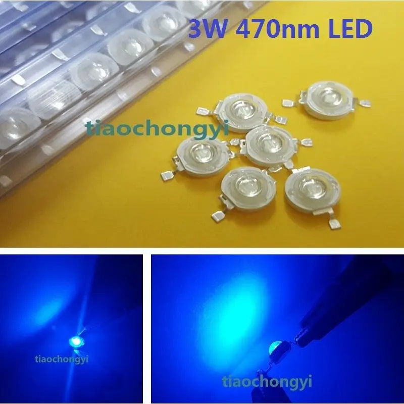 Cuentas LED azules de alta potencia de 3W 460nm 470nm 700mA 3.2-3.6V Diodo emisor de luz LED