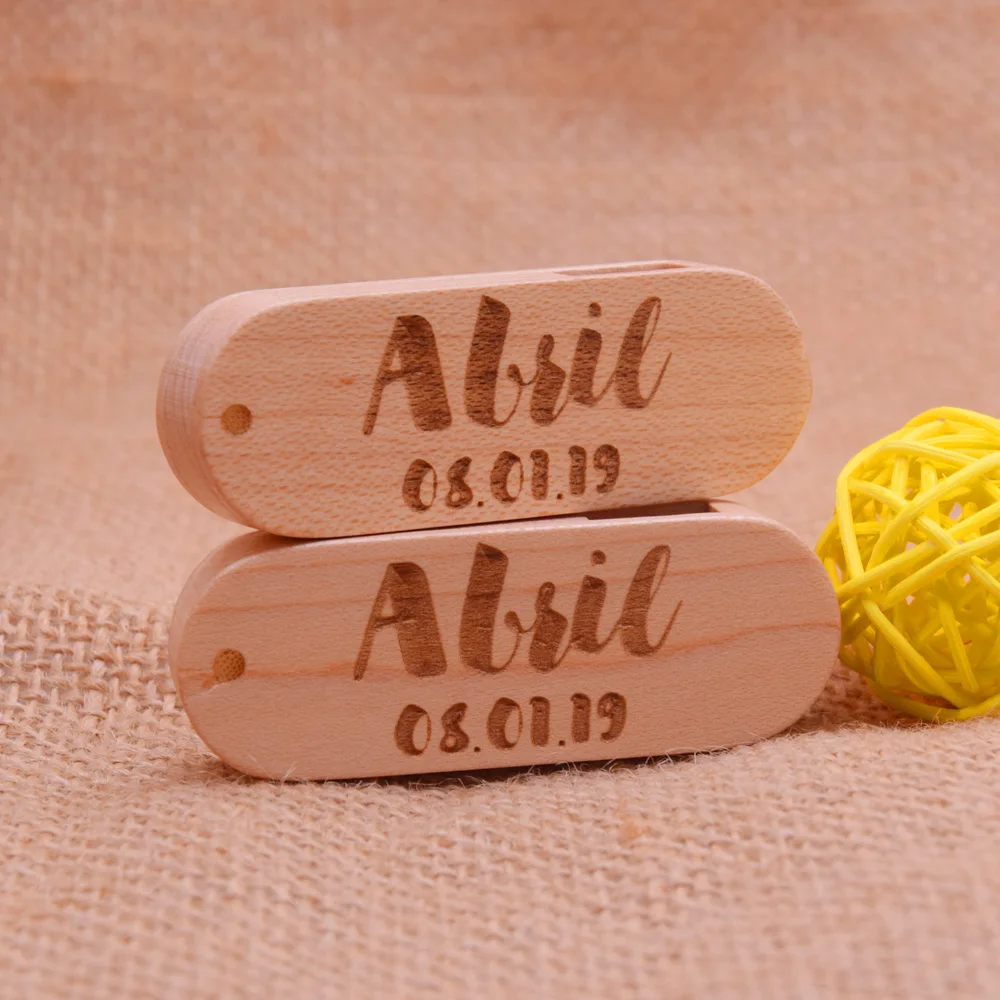 Unidad Flash USB 2,0 giratoria de madera, 50 Uds., 128GB, logotipo personalizado gratis, unidad de memoria de 64GB, regalo creativo, disco U de 32GB y 16GB - imagen 5