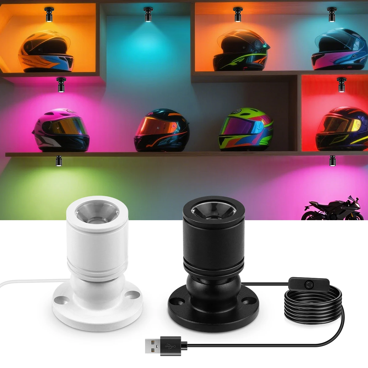 Mini foco LED DC 5V luces LED alimentadas por USB para gabinete joyería estante mostrador armario modelo pantalla techo