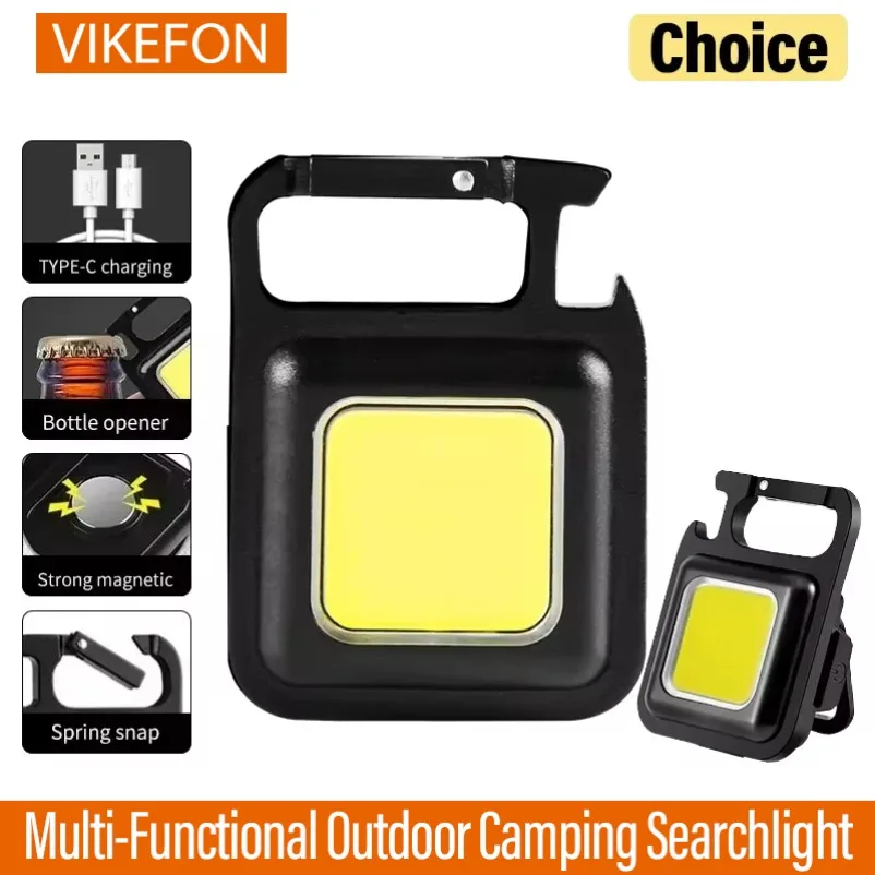 Llavero con luz de emergencia para exteriores, lámpara de bolsillo para acampar, Mini linterna LED para acampar, senderismo, abridor de botellas de cerveza, adorno pequeño