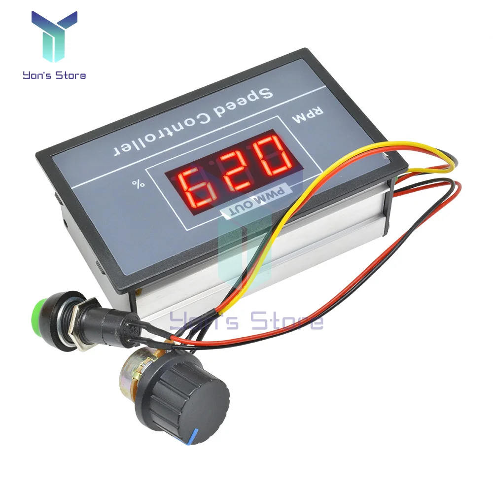 Controlador de velocidad del Motor PWM, pantalla Digital LED, 0 ~ 100% ajustable, 15KHZ, 30A con interruptor de potenciómetro, 1 piezas, QA-26S, CC 6V-60V