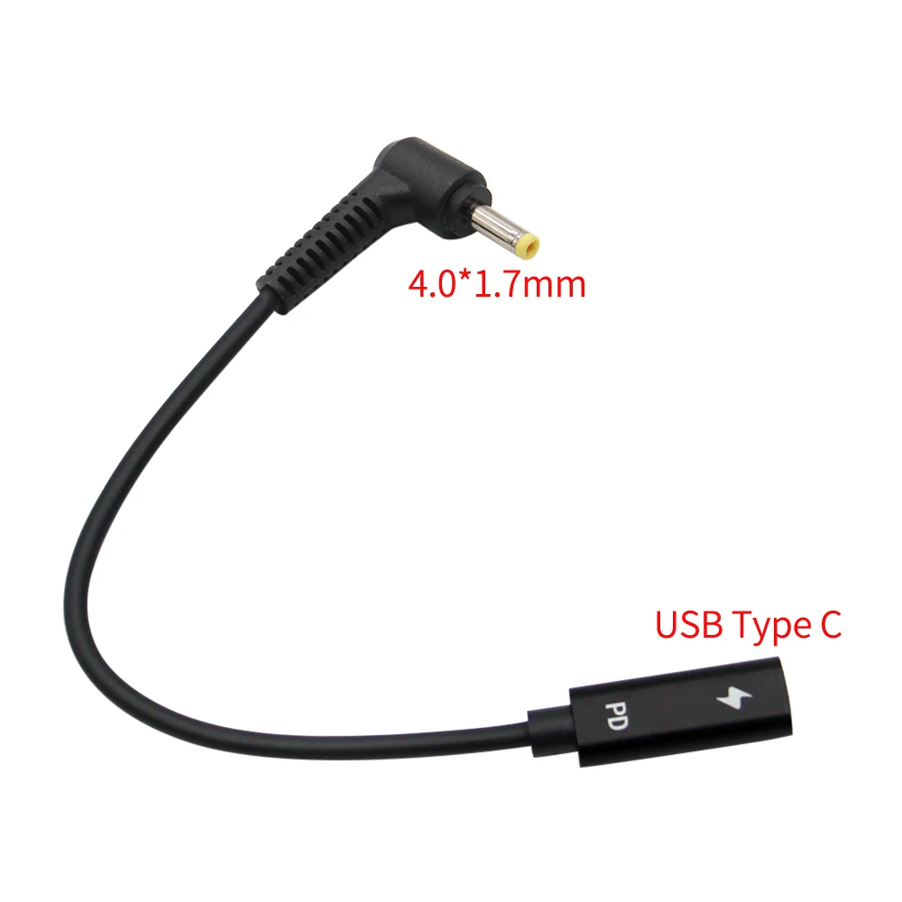 1 Uds USB 3,1 tipo C USB hembra a DC 4,0*1,7 macho adaptador de cargador de energía adaptador de conector para Lenovo Asus BenQ PD Notebook - imagen 5