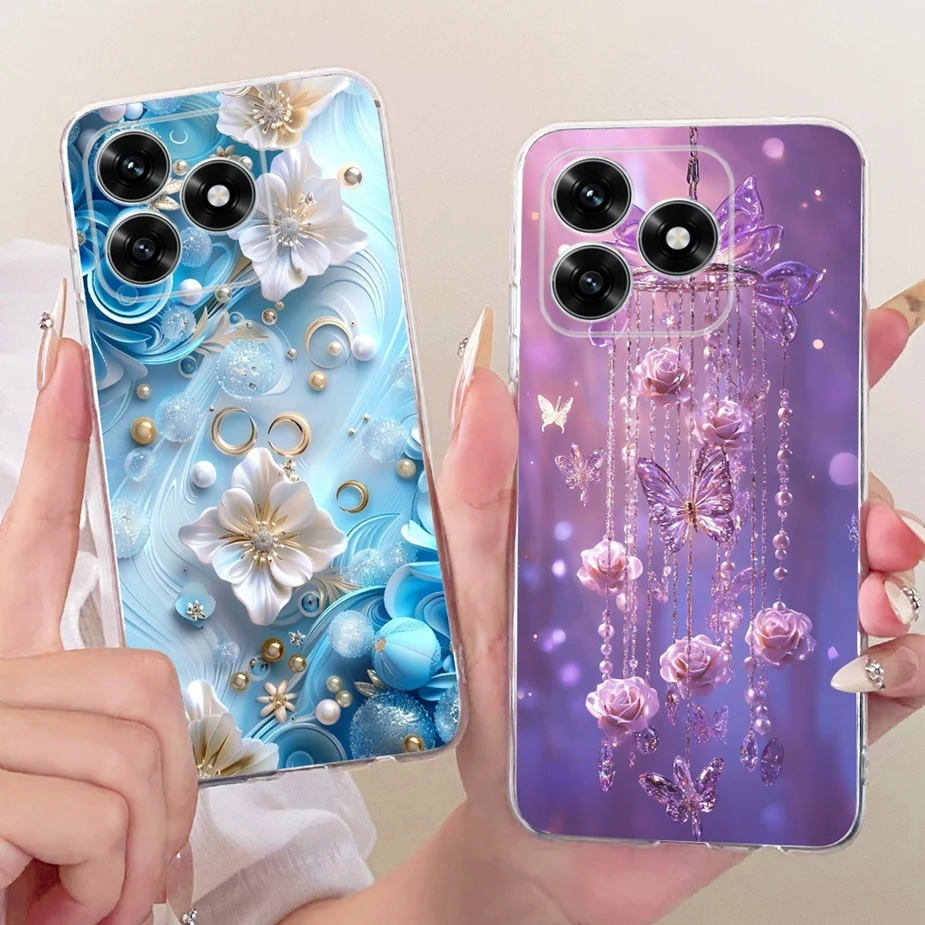 Para Honor X5C Plus funda NLA-LX1 lindos animales flores funda pintada suave funda de teléfono delgada para Honor X5C HonorX5C Plus X5Plus Shell - imagen 5