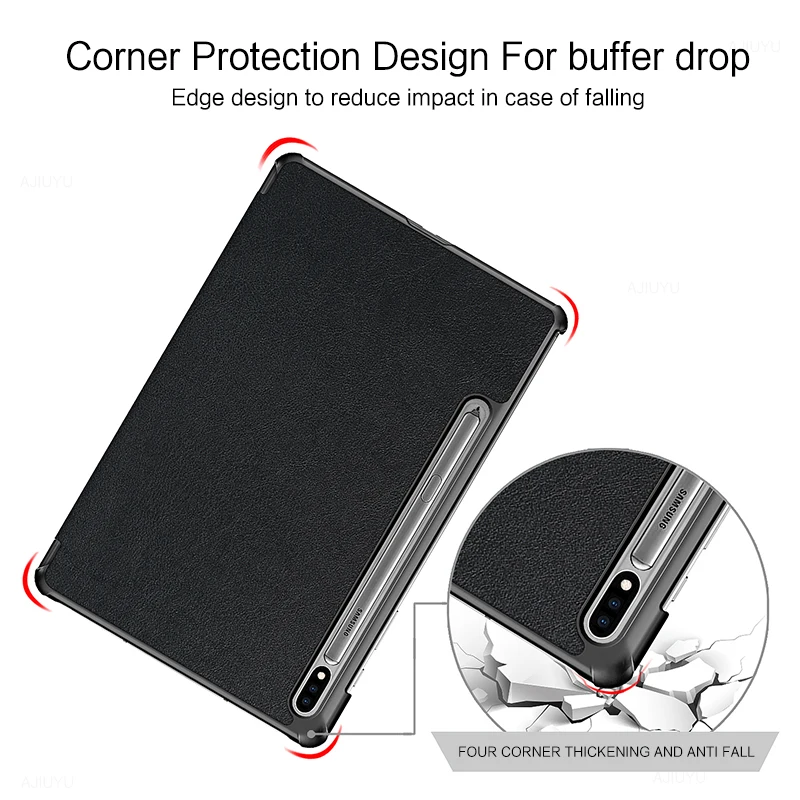 Funda para Samsung Galaxy Tab S10 FE + 13,1 S9 S8 S7 Plus S7 FE 12,4 11 pulgadas A9 8,7 "A9 + A8 Tablet PU Funda de cuero con soporte triple - imagen 5
