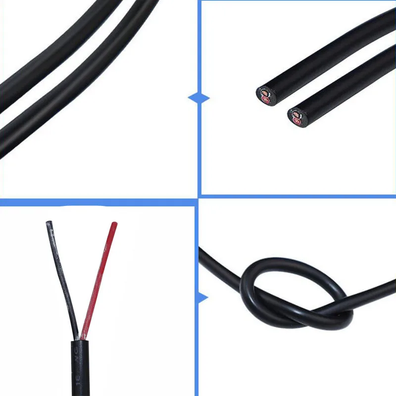 Cable de alimentación de CC de 1M y 2 pines, Cable de extensión de PVC eléctrico aislado de cobre para ventilador USB, Cable de tira LED 22/24/26/28AWG 1A 2A 3A - imagen 5