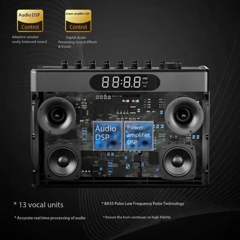 Nuevo Altavoz Bluetooth con tarjeta de sonido Digital S1127Plus, altavoz de baile cuadrado de alta potencia para exteriores, altavoz portátil - imagen 2