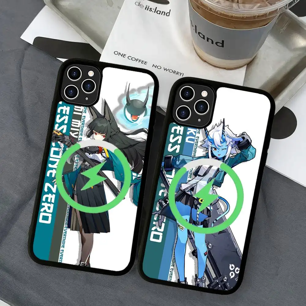 Funda de teléfono Zenless Zone Zero, funda magnética para iPhone 16 14 13 12 11 15 Pro Max Plus para cubierta de carga inalámbrica Magsafe - imagen 3