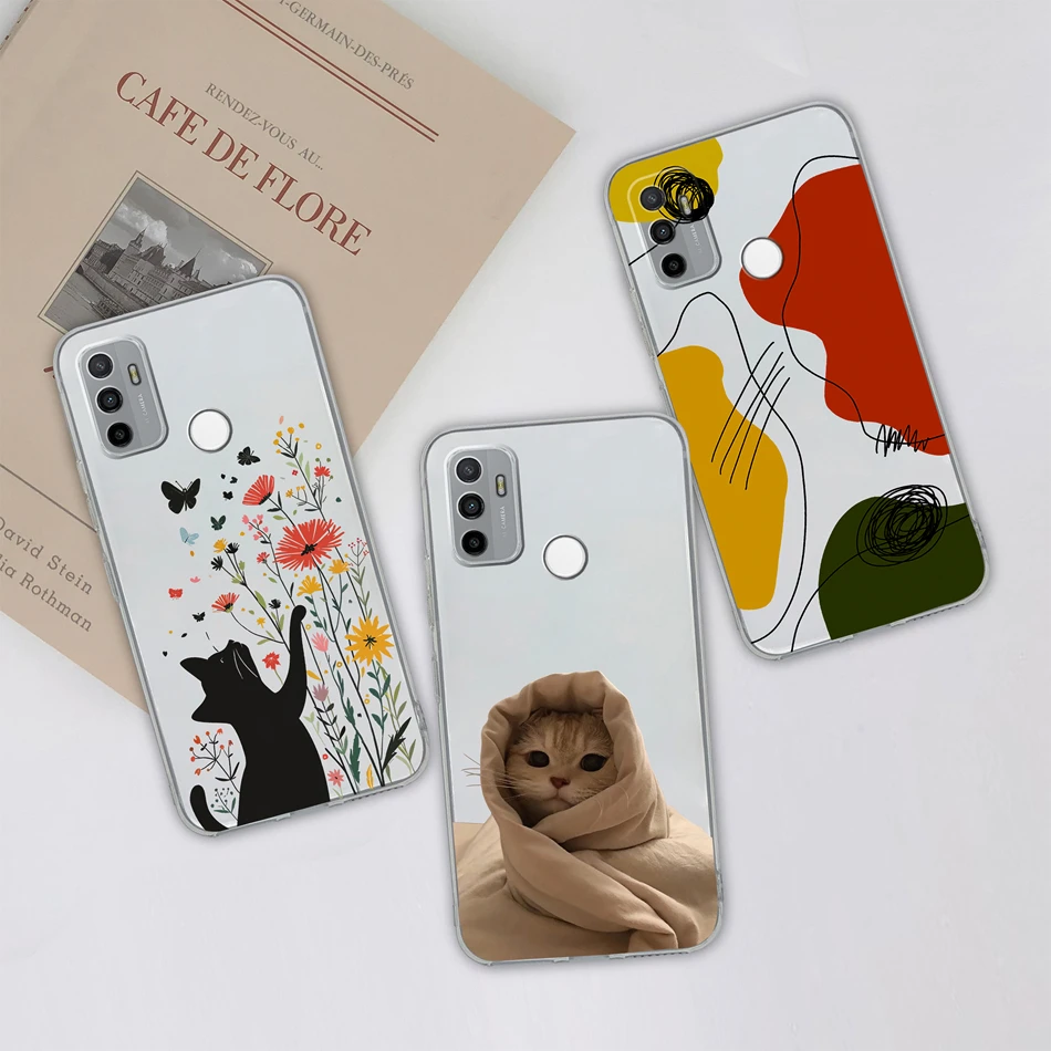 Para Oppo A53 A53S funda de teléfono bonitos patrones de mariposa suave delgada TPU transparente parachoques de silicona para Oppo A 53 carcasa ligera - imagen 5