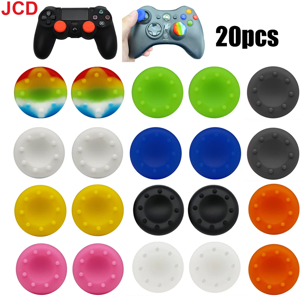 JCD 20 Uds. Cubierta de agarre de pulgar analógico para PS5 PS4 controlador de juego tapas de pulgar para Xbox One Elite 360 one S Series X S
