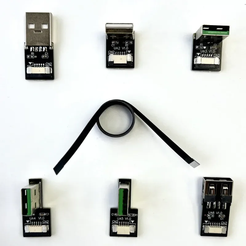 FPC súper plano Flexible ángulo recto 90 codo tipo A/USB-C/Micro-B/Mini-B macho FPV carga de datos conector USB2.0 Cable adaptador FFC - imagen 3