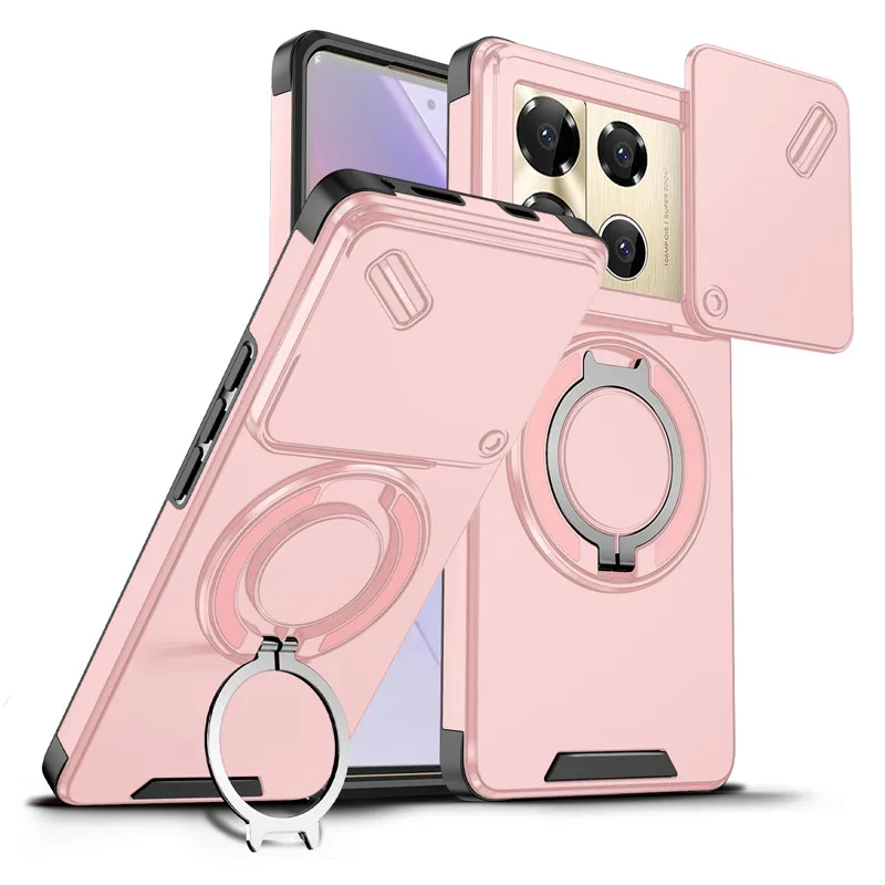 Para Infinix Note 40 50 Pro Plus 4G 5G funda magnética ELVEV Anti-caída resistente duro PC anillo soporte cubierta de teléfono
