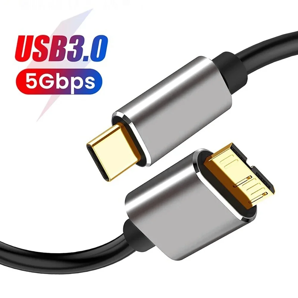 Cable Micro USB tipo C tipo C a USB 3,0 conector de Cable Micro B Cable de disco duro externo de 5Gbps para ordenador con disco duro