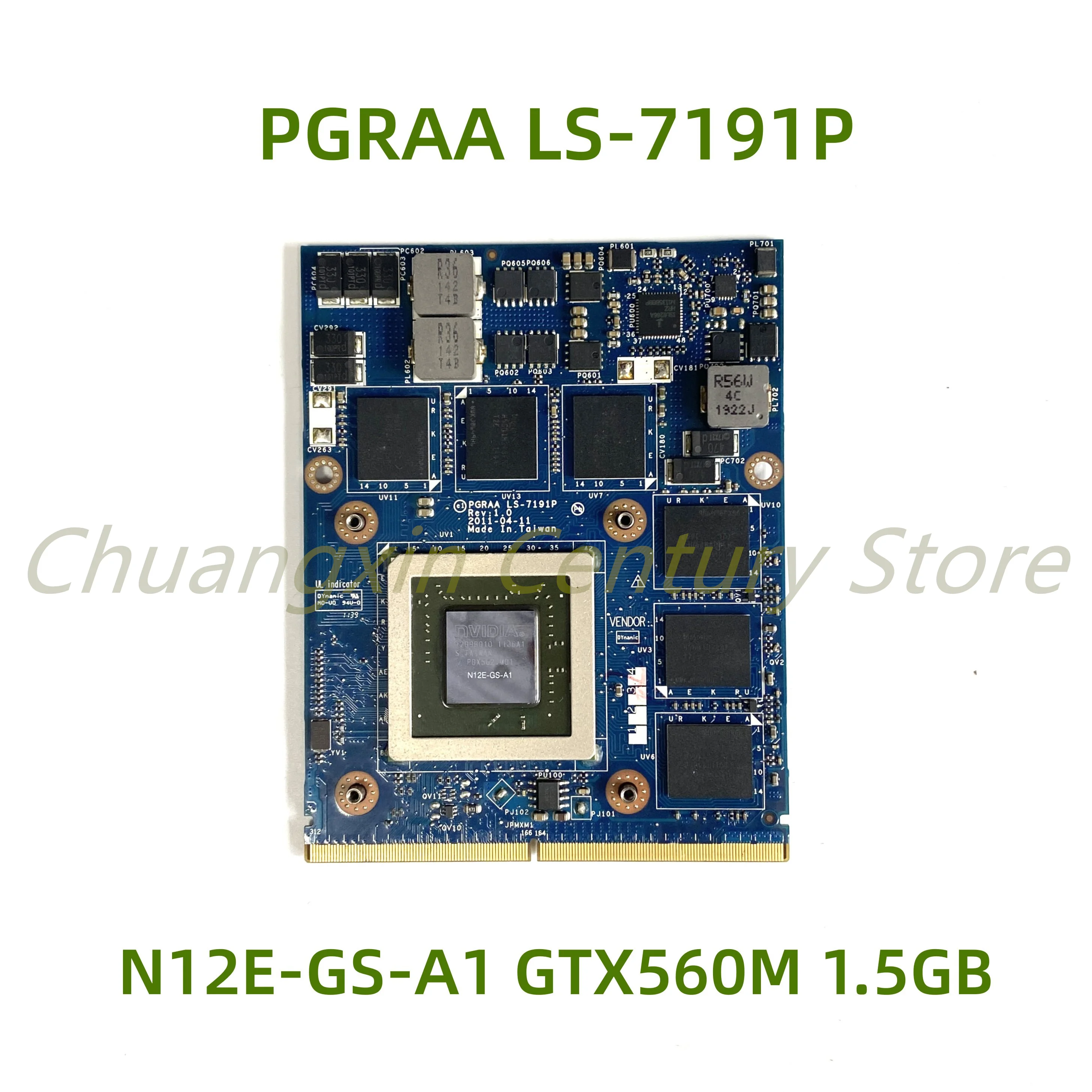 Adecuado para la placa base del ordenador portátil TOSHIBA QOSMIO X770 X775 PGRAA LS-7191P con N12E-GS-A1 GTX560M 1,5 GB 100% probado completamente en funcionamiento