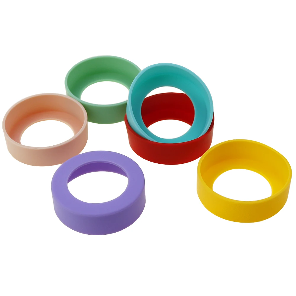 Cubierta inferior de silicona para taza, cubierta protectora antideslizante para taza de agua, soporte inferior antiquemaduras, almohadilla para taza redonda, 1 piezas 6CM - imagen 3