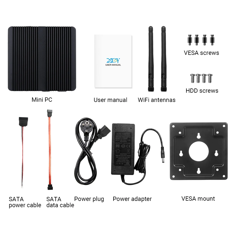 Mini PC XCY Fanless Intel Celeron J1900 – HDMI VGA Windows Linux - imagen 3