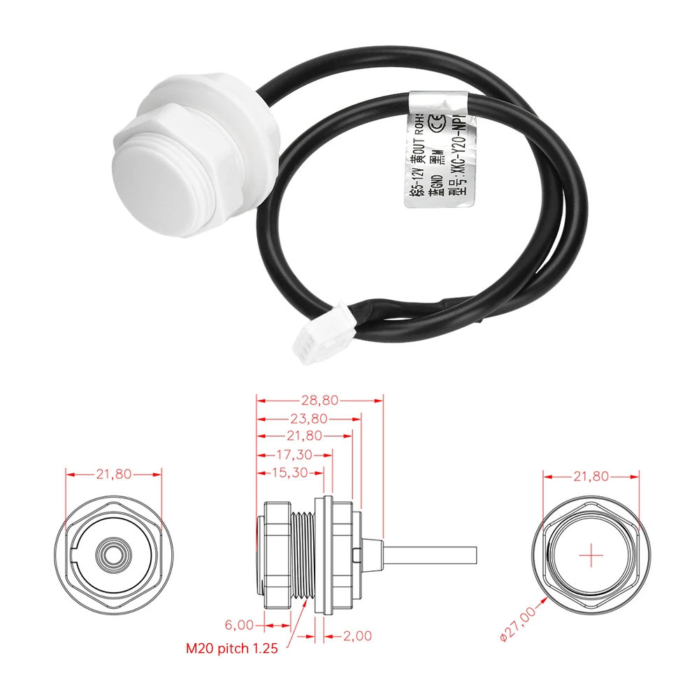 XKC Y20 NPN Sensor de nivel de líquido Detector de interruptor agua sin contacto fabricante Inducción tipo palo duradero Y20-NPN Y20-V - imagen 3