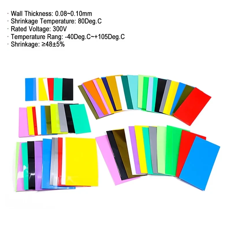Tubo termorretráctil de PVC 21700, envoltura de batería Lipo precortada, funda protectora, cubierta de película aislante precortada, 25/50/100 ~ 500/1000 Uds. - imagen 4