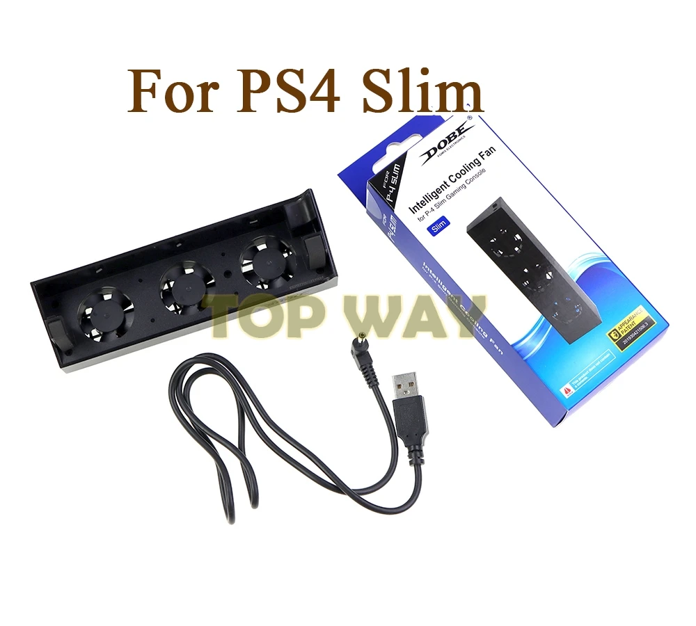 1 unidad para PS4 ventilador de refrigeración delgado USB externo 3 ventiladores Super Turbo Control de temperatura para consola Playstation 4 delgada