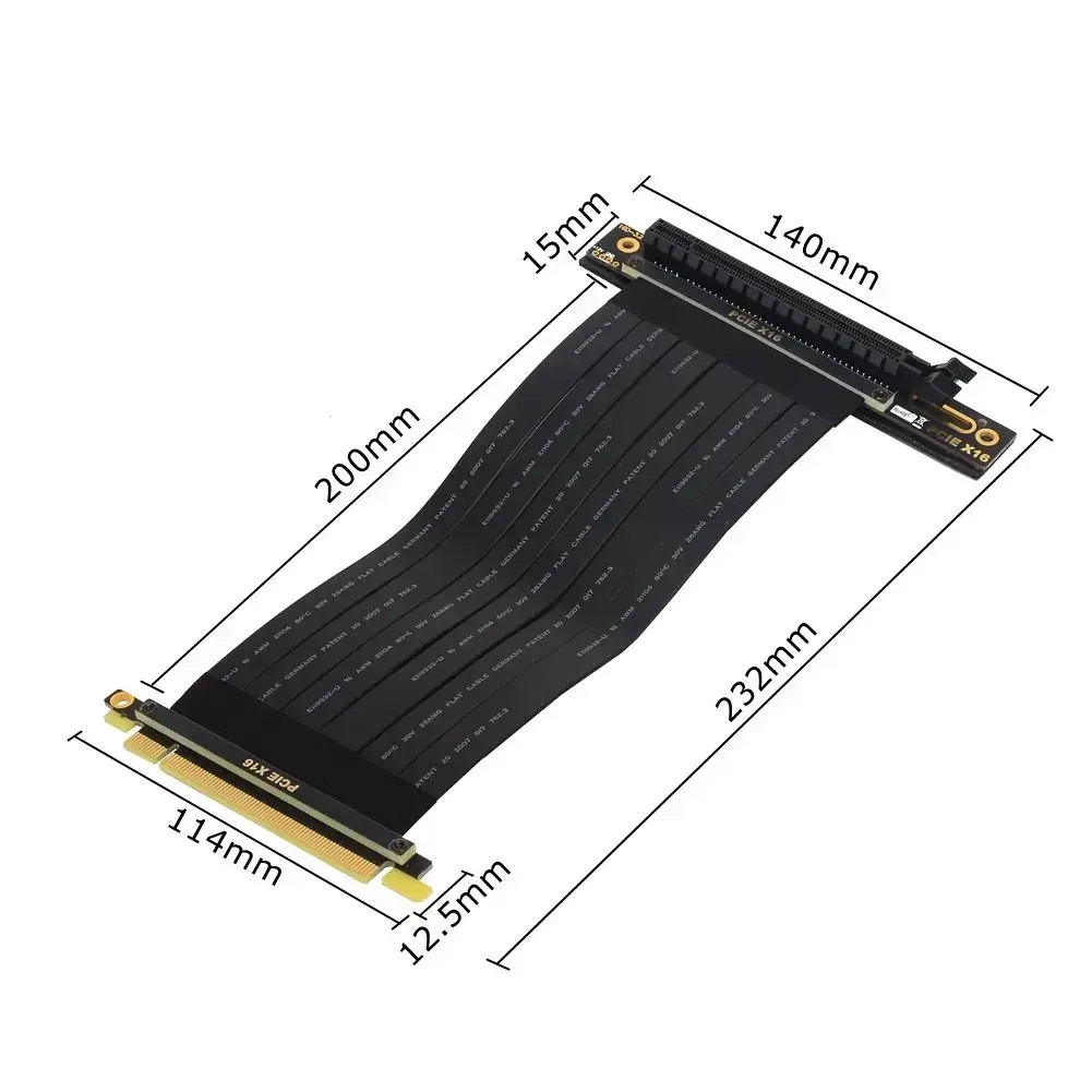 Cable elevador PCIE 3,0 X16, Cable de extensión de ángulo recto de 270 grados, adaptador blindado elevador de tarjeta de expansión GPU PCI Express 16x a 16x - imagen 5