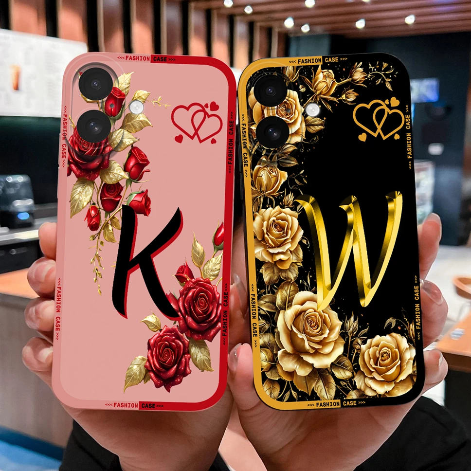 Para iPhone 17 Pro Max/iPhone Air funda de teléfono bonitas letras rosas parachoques de silicona líquida suave para iPhone17 carcasa de protección completa - imagen 2