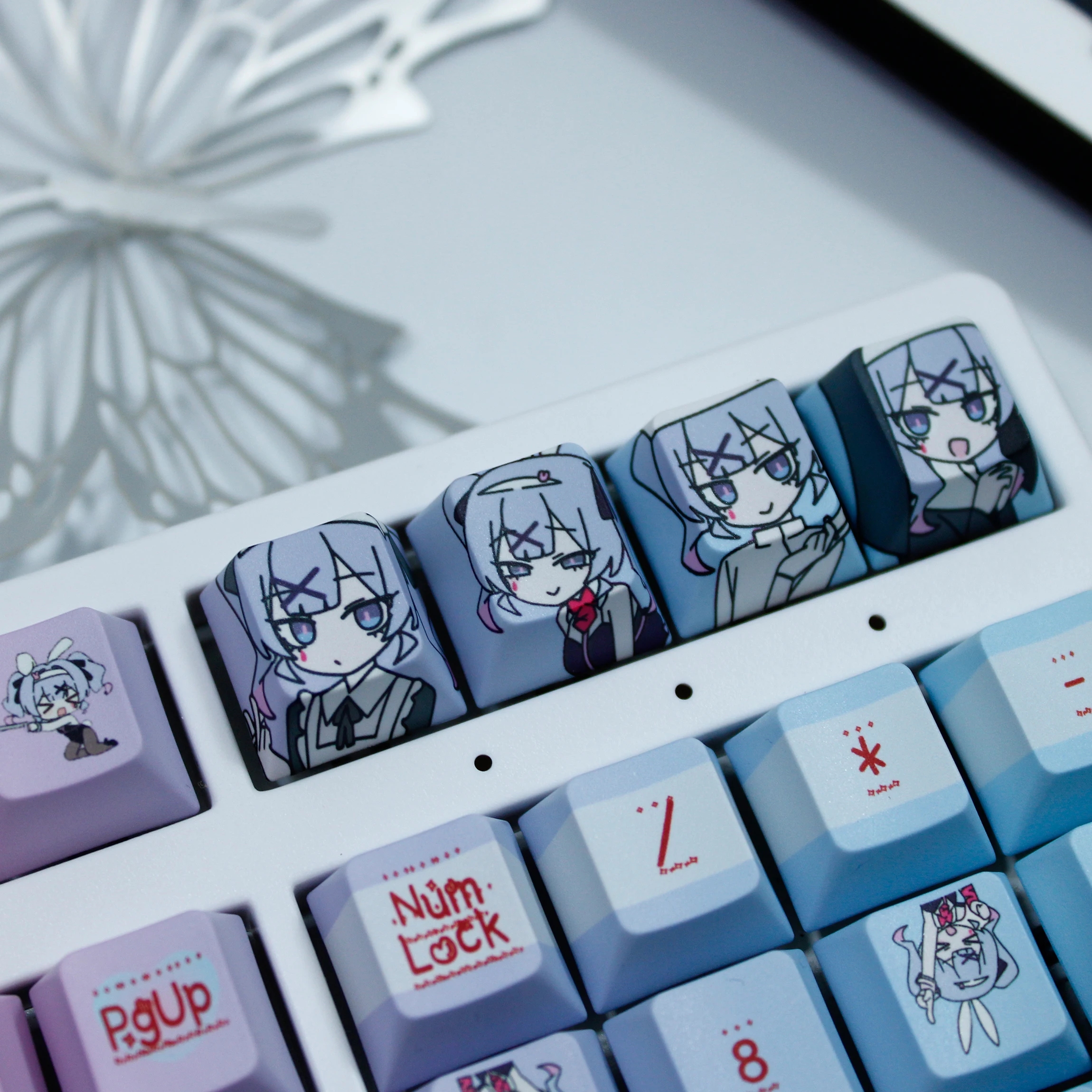 Miku Rabbit Hole-teclas con tema de Anime, 120 teclas, perfil de cereza, juego de teclado mecánico, dibujos animados, rosa, regalo de cumpleaños y vacaciones - imagen 5