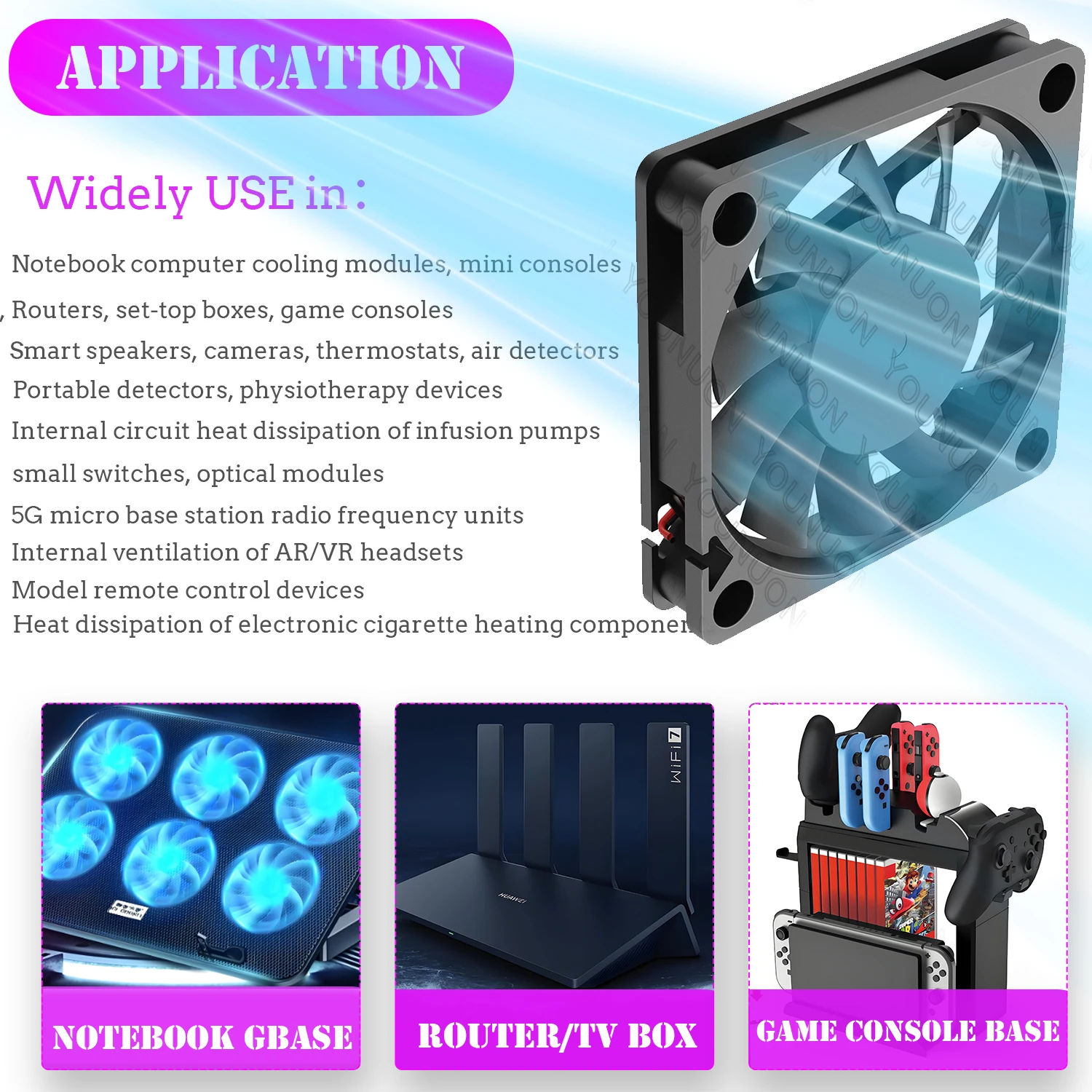 YOUNUON 60mm 5V 12V 24V USB sin escobillas 2PIN 3PIN DC ventilador enfriador 60x60x10mm 6010 6cm para ordenador PC CPU refrigeración de caja - imagen 5