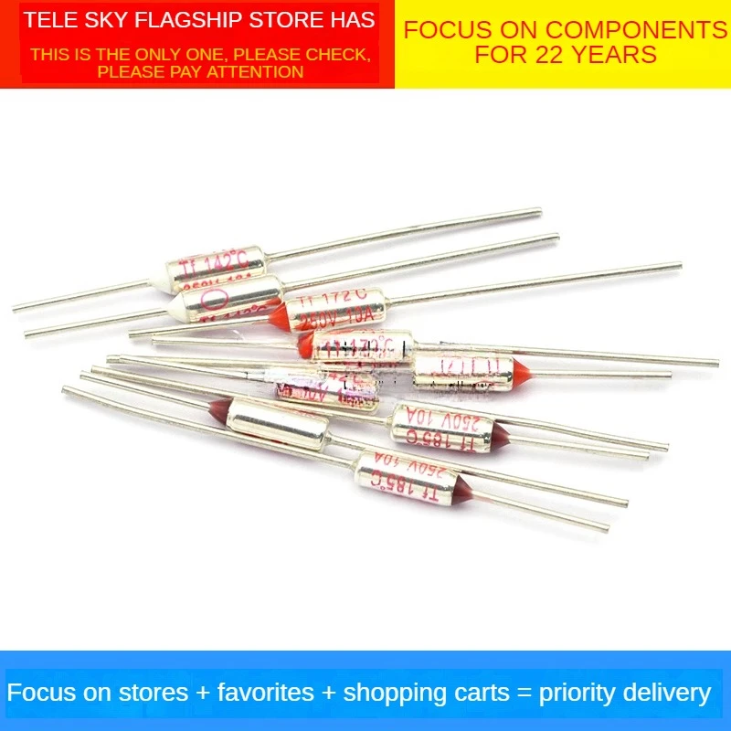 Accesorio de tubo de fusible de temperatura para olla arrocera, 5 piezas, fusible térmico TF RY 10A 250V, temperatura 72C 85C 95C 110C 115C 121C 130C 185C - imagen 4