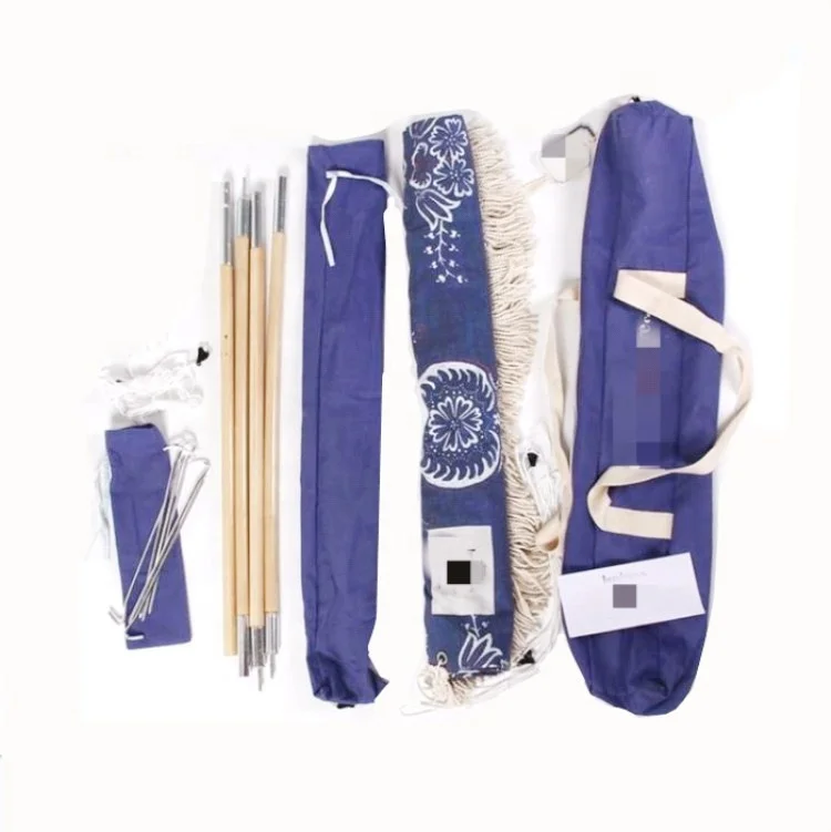 Tienda de campaña, nuevo diseño, Material de lona de algodón UV 50, sombrilla, tienda de playa con postes de madera/tienda elástica para exteriores - imagen 5