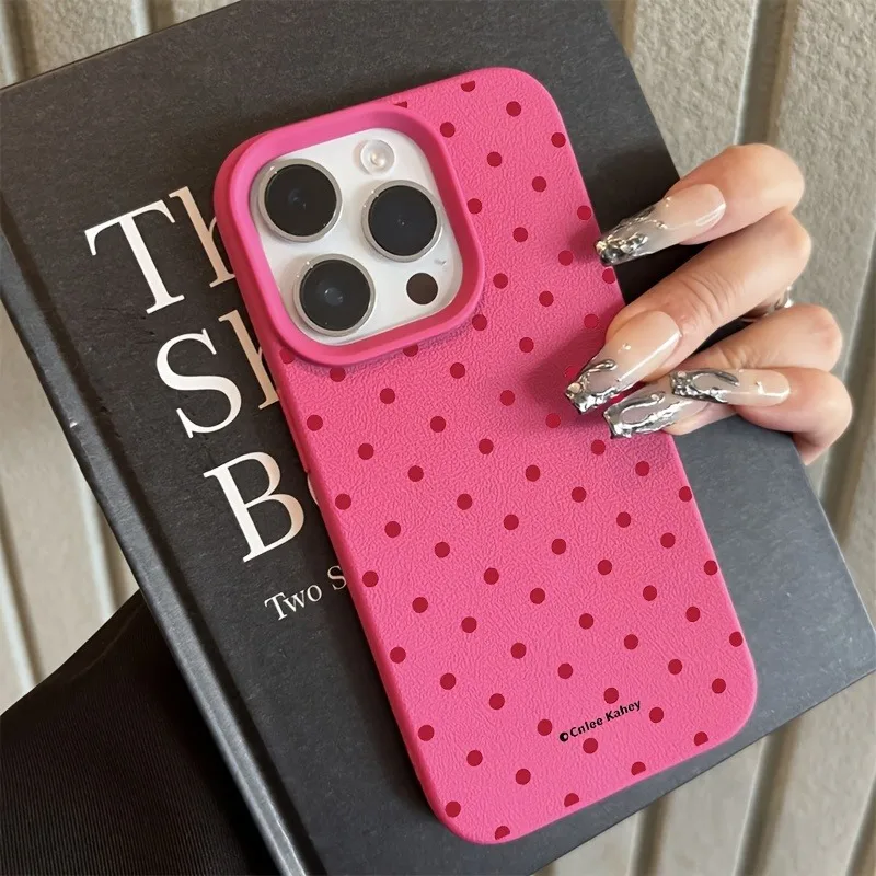 Funda de teléfono con diseño de lunares rojos y rosas elegantes para iPhone 17 16 15 14 13 12 11 Pro Max XS X XR 16E 16 Plus 17Air - imagen 3