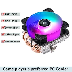 Refrigerador CPU 90mm 4 Heatpipes – Compatible LGA2011/2066 Intel AMD