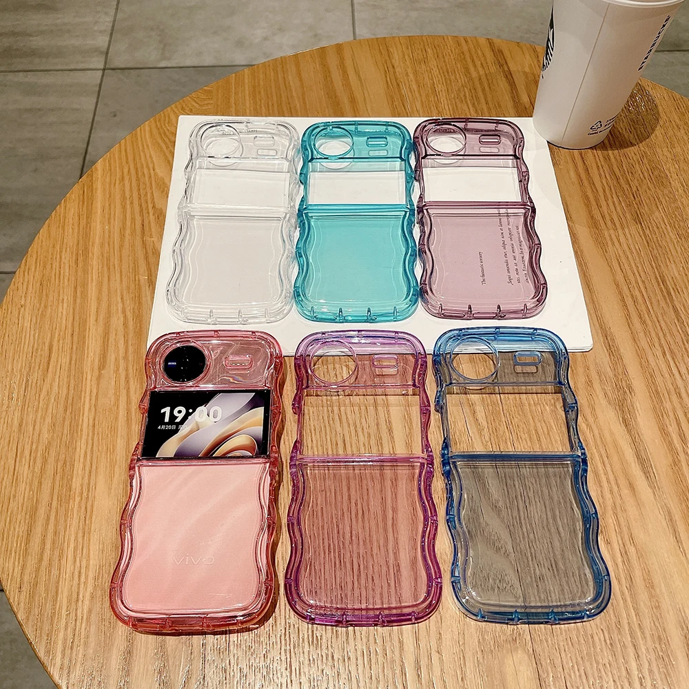 Funda suave y plegable para Vivo X, carcasa de teléfono de protección completa a prueba de golpes, antideslizante, Color sólido, silicona xFlip TPU - imagen 2