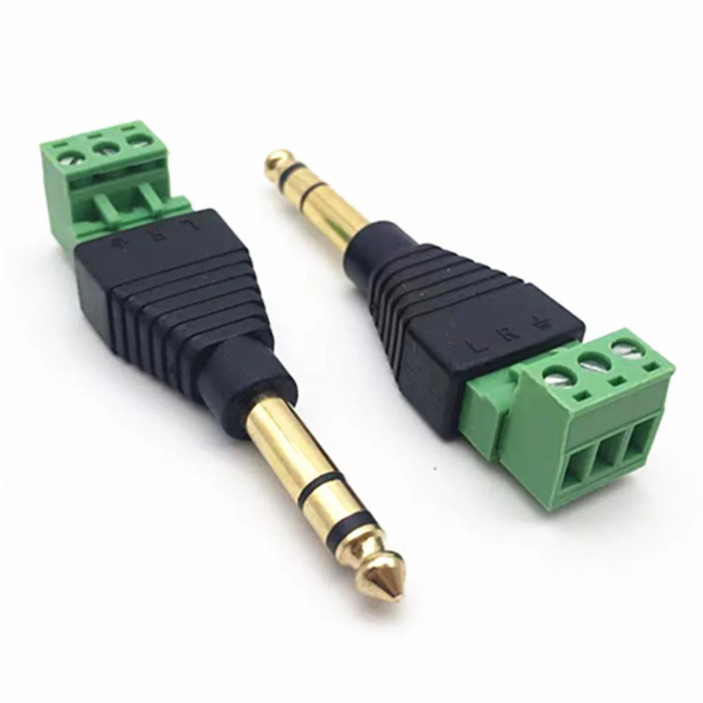 1 unidad de conector de Audio Jack de 6,35mm, 2 pines, 3 pines, conector macho de 1/4 ", 6,3mm, conector Mono estéreo sin soldadura, cabezal de Audio a enchufe terminal - imagen 3