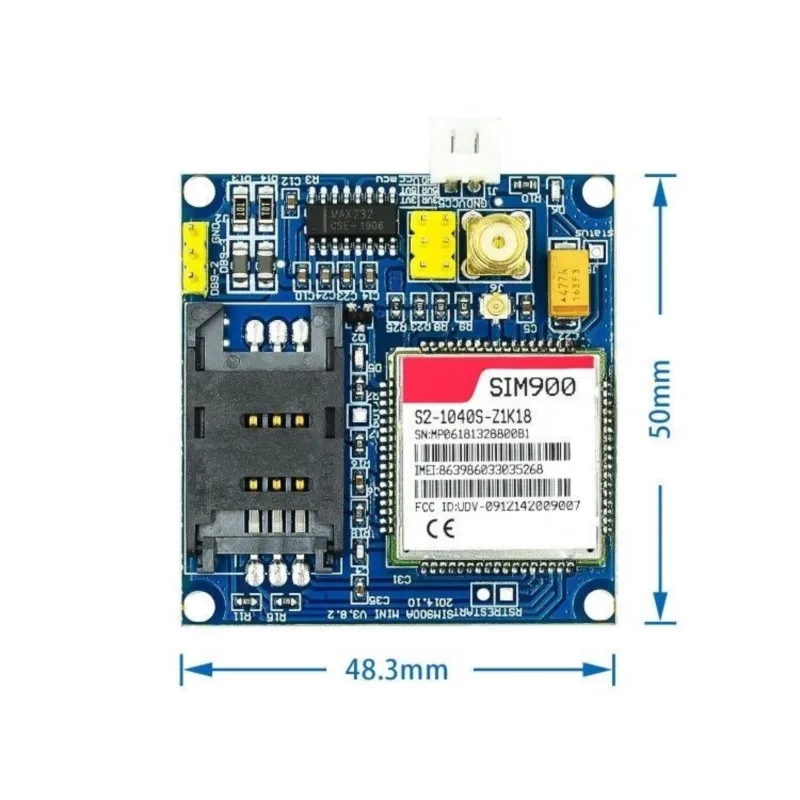 1 Uds módulo GSM SIM900A V4.0 Kit módulo de extensión inalámbrica GSM GPRS antena de placa probada tienda mundial - imagen 2