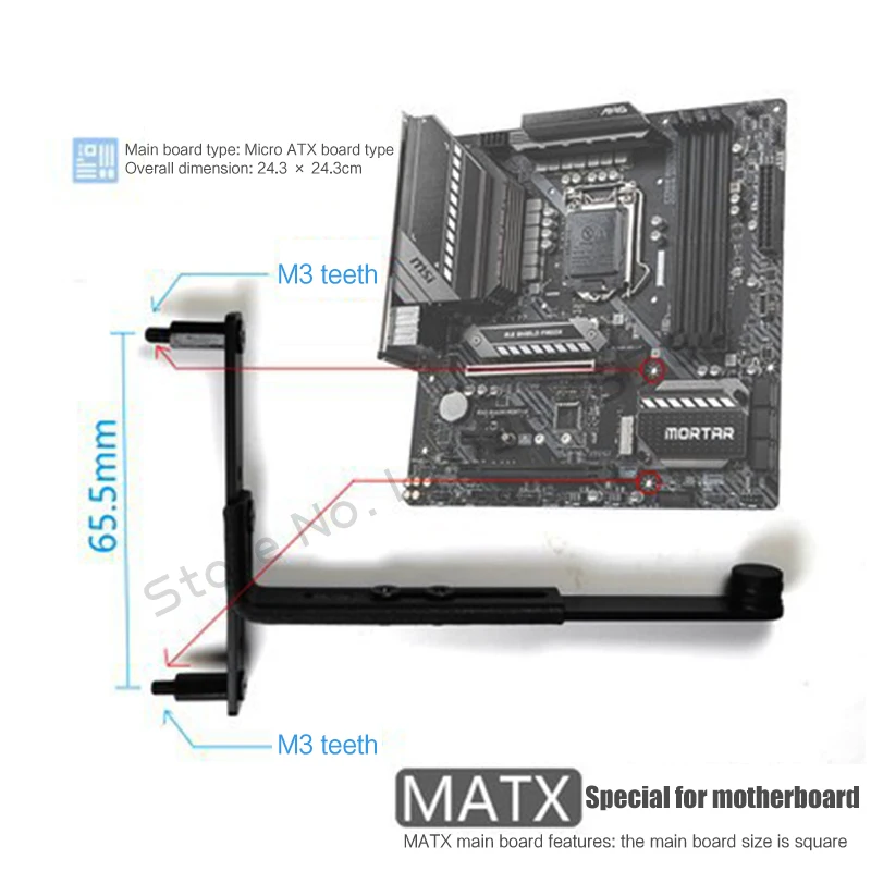 Soporte oculto para tarjeta gráfica, soporte montado en metal, placa base ATX/EATX, soporte para GPU, ajustable - imagen 5