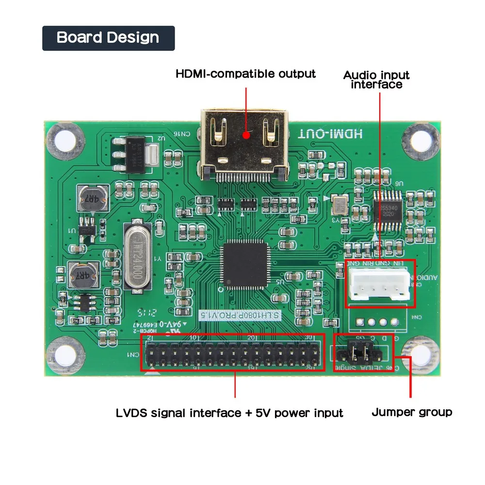 Placa controladora LVDS/convertidor adaptador compatible LVDS a HDMI compatible con resolución 1080P - imagen 3