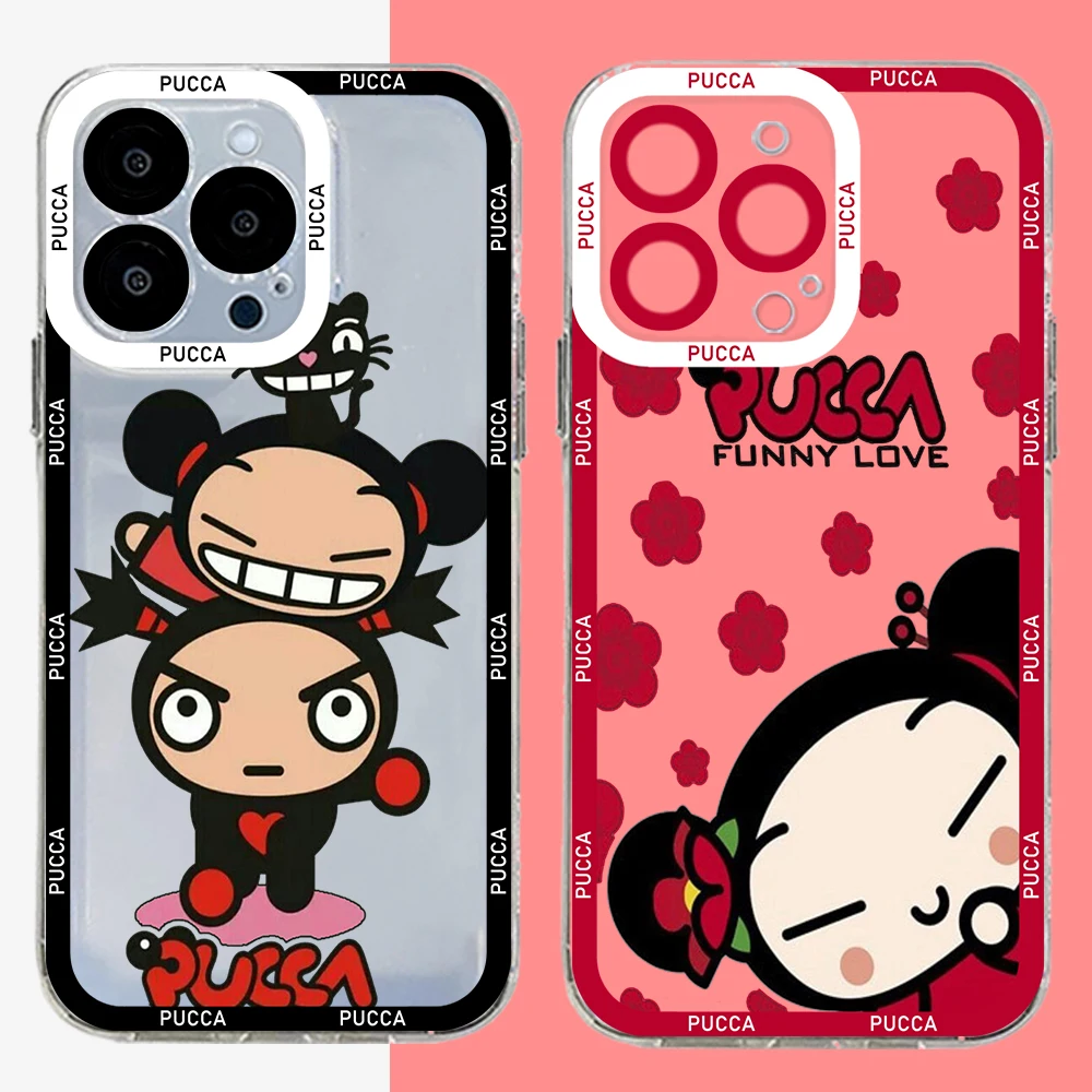 Funda de teléfono de muñeca de dibujos animados para P-PUCCAS, Samsung S24, S23, S22, S21, S20, S10 FE, Note20, Note10 Plus, Ultra Lite, 5G, transparente, suave, TPU - imagen 3