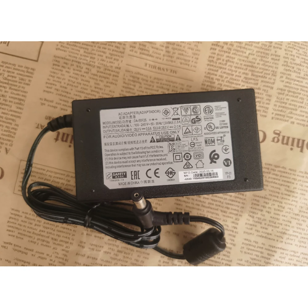 Para LG 25V2A adaptador de corriente Echo Cable de carga de Audio de pared DA-50F25 - imagen 5