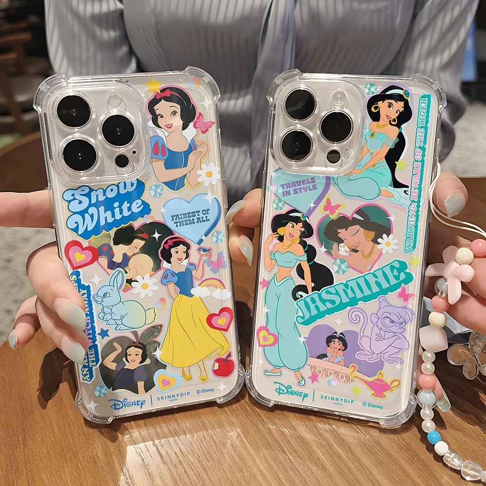 Funda de teléfono de princesa con pulsera para iPhone 16e 16 15 14 13 12 11 Mini Pro Max X XR XSMax 7 8 Plus, funda transparente anticaída - imagen 3