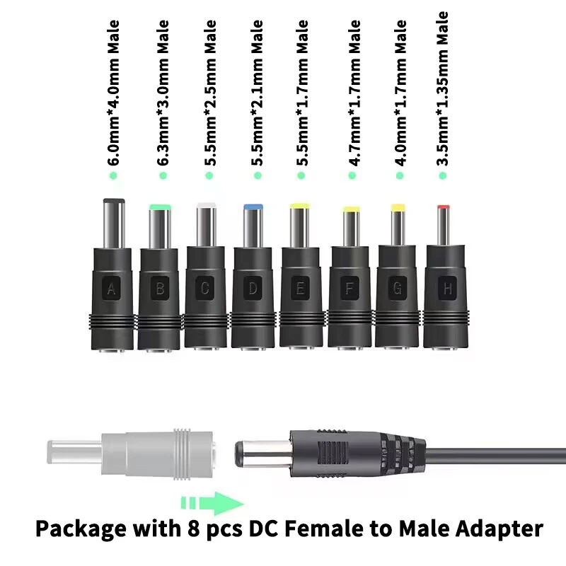 Adaptador Enchufe Hembra DC 5,5*2,1mm a Puntas Macho 3,5-6,3mm