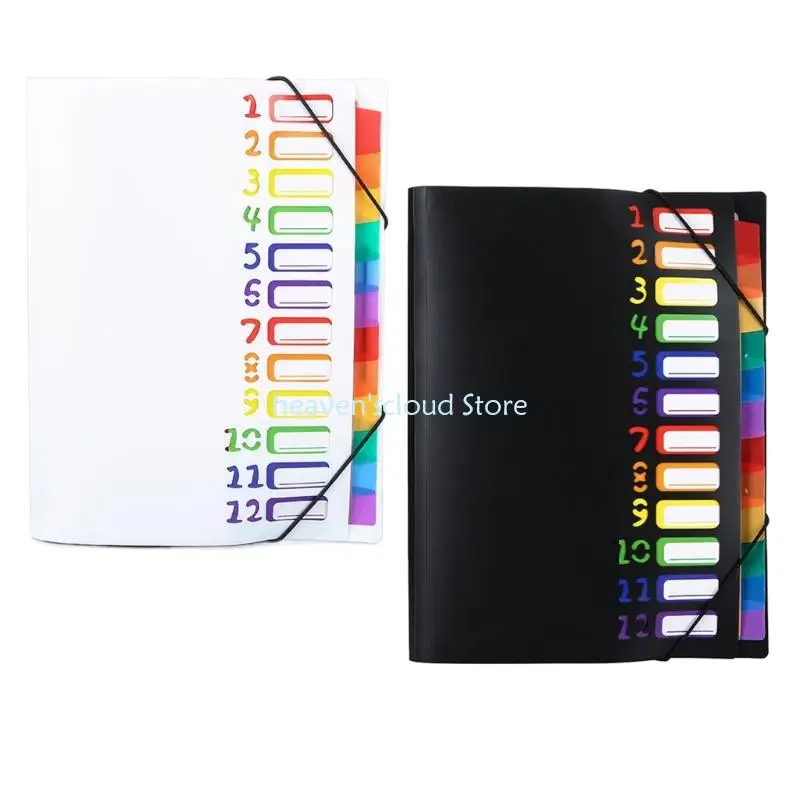 Y88B 2PCS/SET Carpeta archivos en expansión Documentos documentos forma órgano 12 bolsillos Caso para - imagen 2