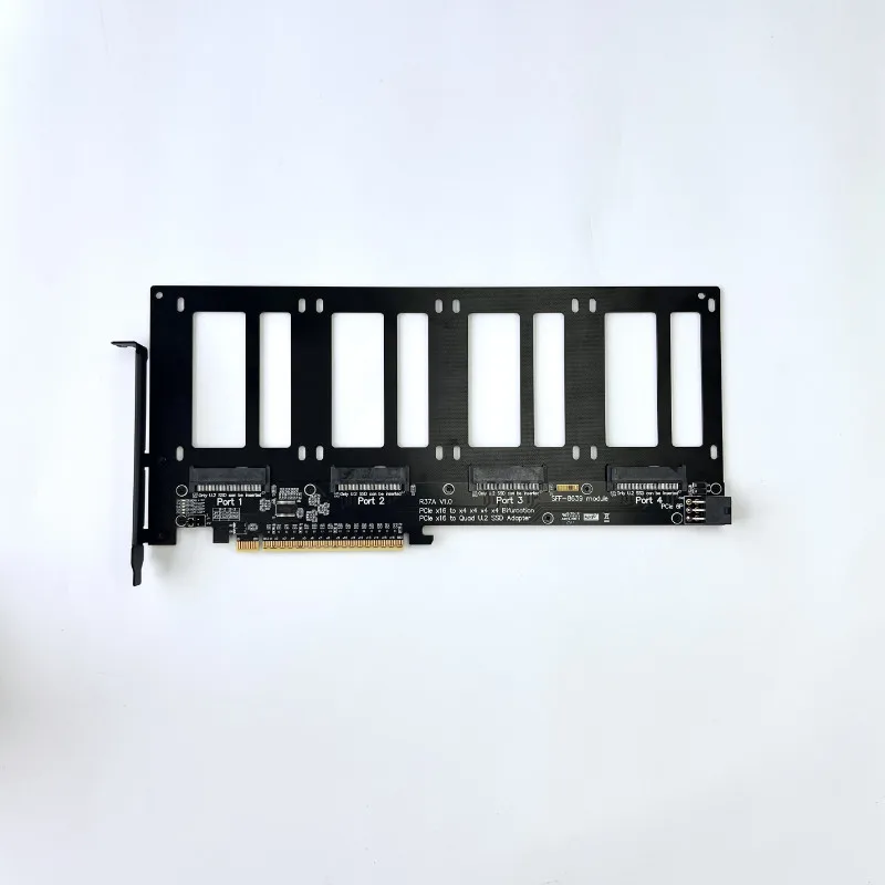 Tarjeta adaptadora divisora de bifurcación PCIe5.0 x16 a 4 puertos GEN5 para U.2 SSD/EDSFF E1.S/E3.S disco duro tarjeta de expansión dividida GPU Dock - imagen 5